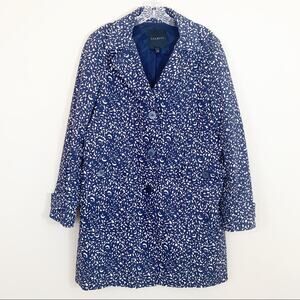 Talbots Blue/Cream Floral Trench Business Coat